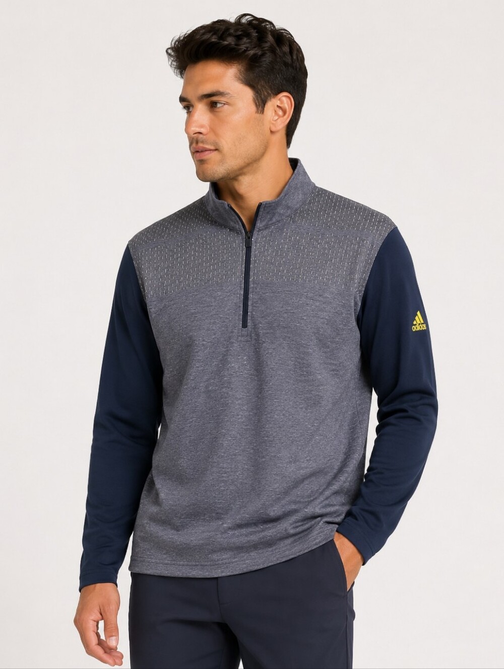 ADIDAS Men's Quater-zip Pullover Long Sleeve Athletic Top Sz S Golf Performance